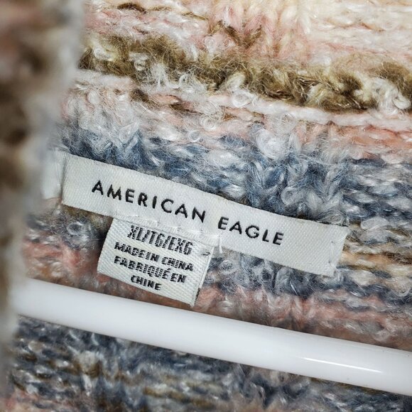 American Eagle Multicolor Cowl Neck Long Sleeve Pullover Sweater XL - Picture 4 of 11